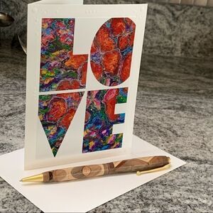 Fine art photography greeting card floral “Love” design